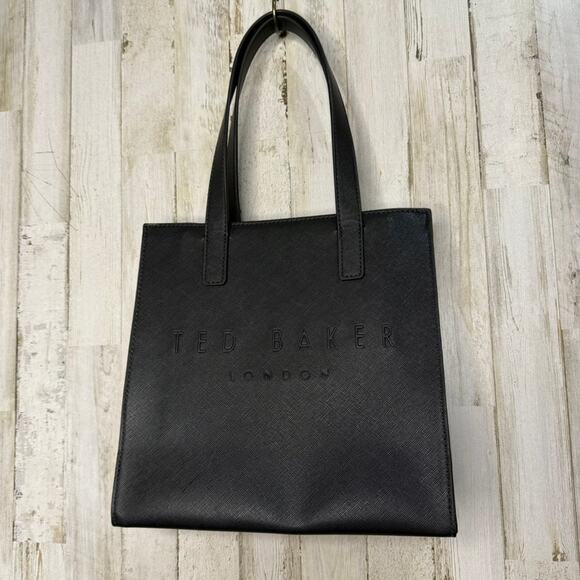 NWT Ted Baker London Women's Black Tote Bag "The Icon" Embossed Logo - Picture 4 of 7
